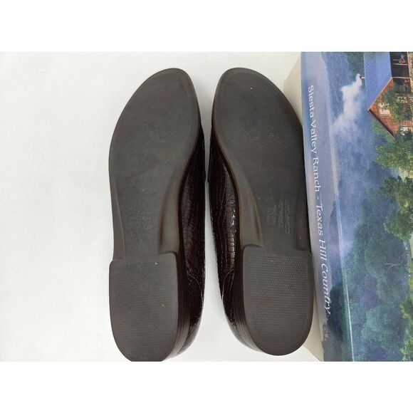 SAS SAN ANTONIO SHOES SIMPLIFY BROWN CROC PATENT COMFORT LOAFER WOMENS 12 S EUC - Picture 9 of 9